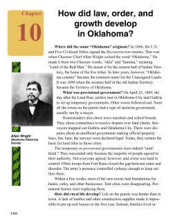 Chapter 10 How did law, order, and growth develop in Oklahoma?