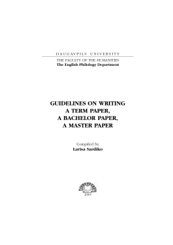 guidelines on writing a term paper, a bachelor paper, a master paper
