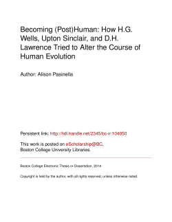 Becoming (Post)Human: How H.G. Wells, Upton Sinclair, and D.H.
