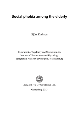 Social phobia among the elderly