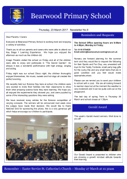 Newsletter No.4 - Bearwood Primary School