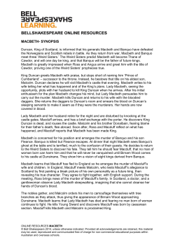 Synopsis - Bell Shakespeare