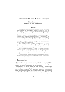 Commensurable and Rational Triangles
