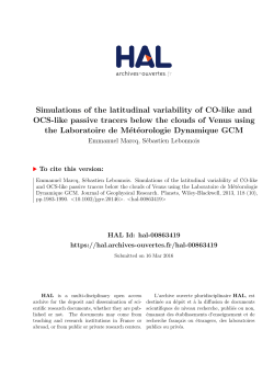 Simulations of the latitudinal variability of CO-like and OCS-like