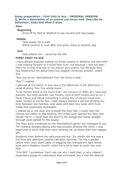 Essay preparation &ndash; First Visit to Ace &ndash; ORIGINAL VERSION Q. Write