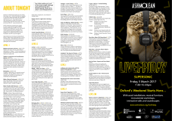 ABOUT TONIGHT - Ashmolean Museum