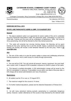 CCF August 2015 Static line parachute cadre