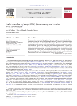 Leader&ndash;member exchange (LMX), job autonomy, and creative work