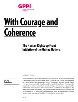 The Human Rights up Front Initiative of the United Nations