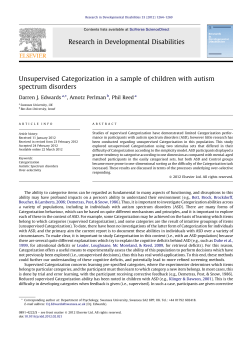 Unsupervised Categorization in a sample of children with autism