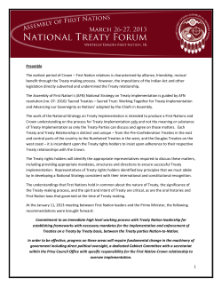 1 Preamble The earliest period of Crown &ndash; First Nation relations is
