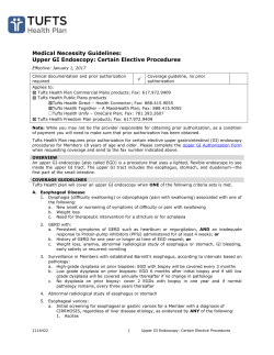 Upper GI Endoscopy - Tufts Health Plan