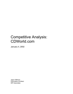 Competitive Analysis: CDWorld.com