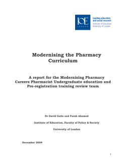 Modernising the Pharmacy Curriculum