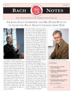 Bach Notes No. 19 - The American Bach Society