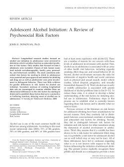 Adolescent Alcohol Initiation: A Review of Psychosocial Risk Factors