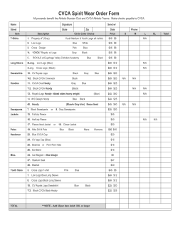 CVCA Spirit Wear Order Form - Cuyahoga Valley Christian Academy