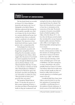 Chapter 1: A BRIEF HISTORY OF JEWISH BURIAL
