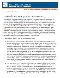 Proposed Medicaid Expansion in Tennessee