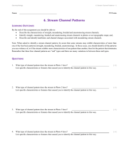 6. Stream Channel Patterns