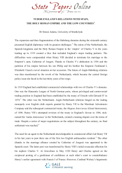 `Tudor England`s Relations with Spain, the Holy Roman