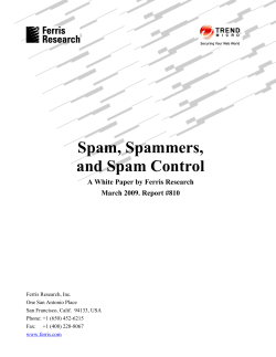 Spam, Spammers, and Spam Control