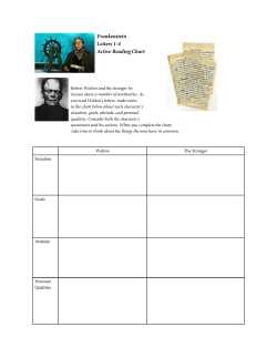 Frankenstein Unit Active Reading Chart Letters 1-4