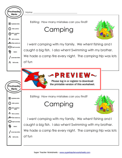 Editing : Camping - Super Teacher Worksheets