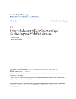 Sensory Evaluation of Dark Chocolate Sugar Cookies Prepared