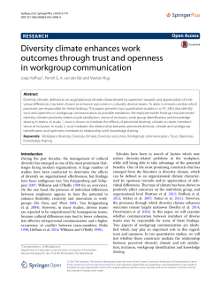 Diversity climate enhances work outcomes through trust and