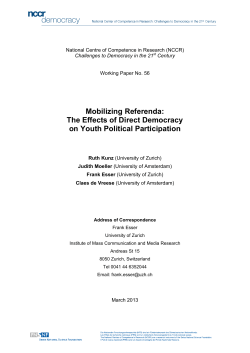 The Effects of Direct Democracy on Youth Political Participation