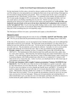 Gothic Novel final info Spring 2016