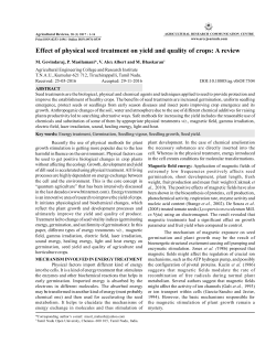 Effect of physical seed treatment on yield and