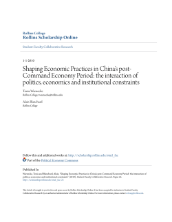 Shaping Economic Practices in China`s post
