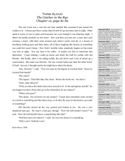 Think Aloud The Catcher in the Rye Chapter 12, page 81