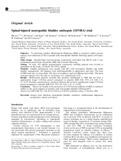 Spinal-injured neuropathic bladder antisepsis (SINBA) trial