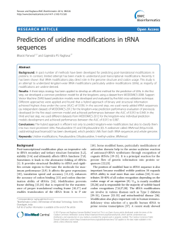 Prediction of uridine modifications in tRNA sequences