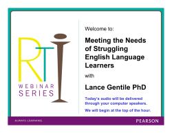 Meeting the Needs of Struggling English Language Learners Lance