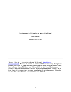1 How Important is US Location for Research in Science?