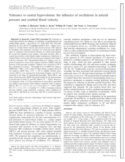 Tolerance to central hypovolemia: the influence of oscillations in