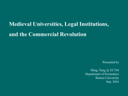 Medieval Universities, Legal Institutions, and the Commercial