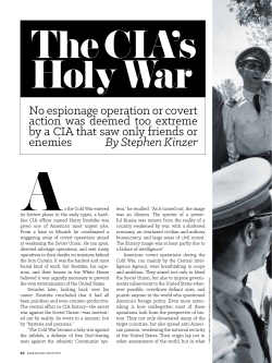 The CIA`s Holy War - The Watson Institute for International and