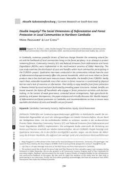 Double Inequity? The Social Dimensions of Deforestation