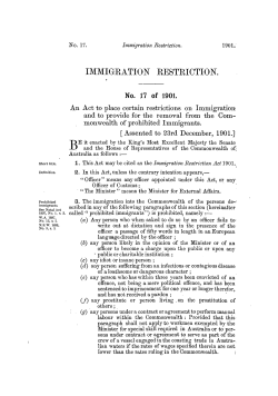 IMMIGRATION RESTRICTION.