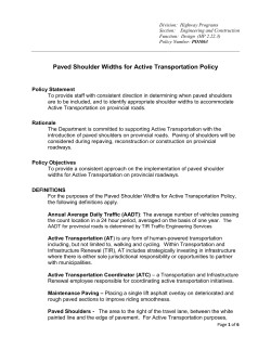 Paved Shoulder Widths for Active Transportation Policy