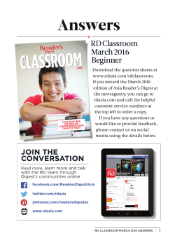 beginner answers - Reader`s Digest Asia