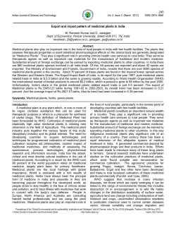 Export and import pattern of medicinal plants in India