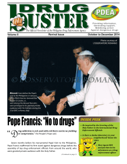 Pope Francis: &ldquo;No to drugs&rdquo; - Philippine Drug Enforcement Agency