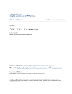 Brain Death Determination - Digital Commons @ Otterbein