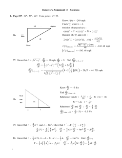 Homework Assignment 15 - Solutions 1. Page 227: 36*, 37*, 46